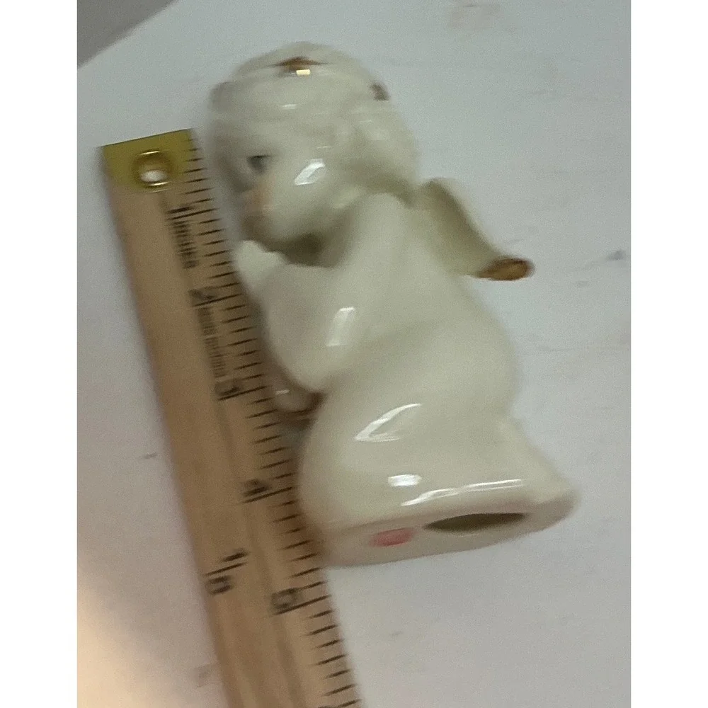 Vintage Nativity Set Porcelain Gold Trim 3pc Christmas Decor Small